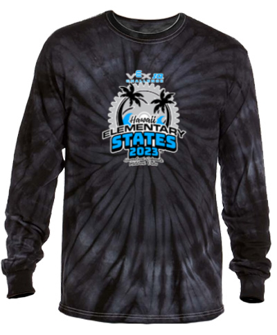 Black Ripple Tie-Dye Long Sleeve Shirt 