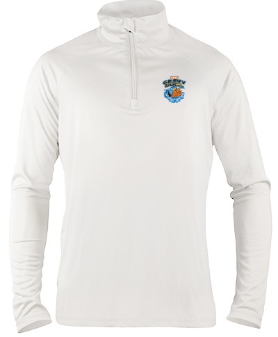 1/4 Zip Performance Pullover / White 