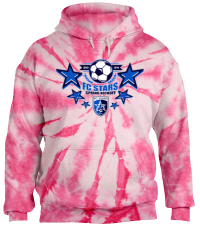 Tie-Dye Pink Pullover Hooded Sweatshirt