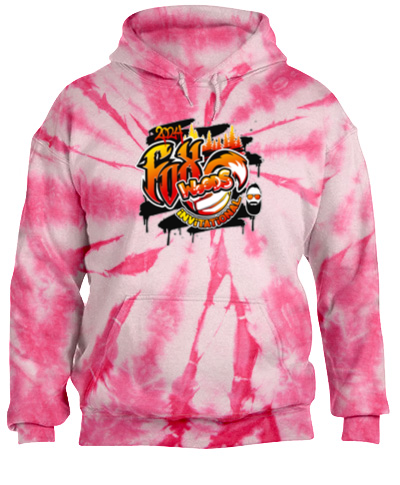 Tie-Dye Pink Pullover Hooded Sweatshirt