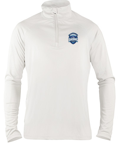 1/4 Zip Performance Pullover / White 