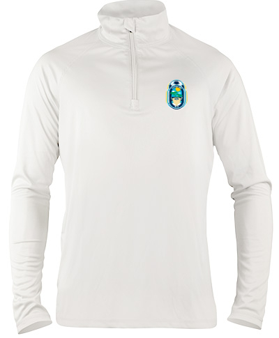 1/4 Zip Performance Pullover / White 