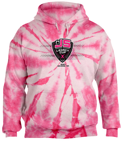 Tie-Dye Pink Pullover Hooded Sweatshirt