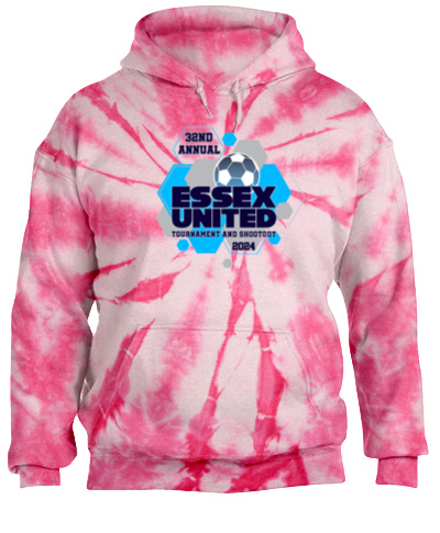 Tie-Dye Pink Pullover Hooded Sweatshirt