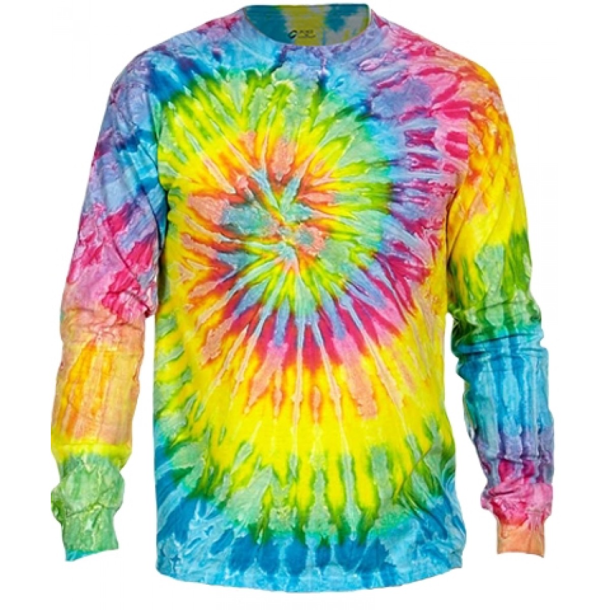 Cotton Long Sleeve T-Shirt / Tie Dye Rainbow-2XL