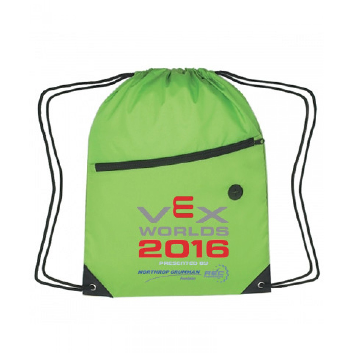 Sports Pack With Front Zipper - 13.5" x 18"-Green