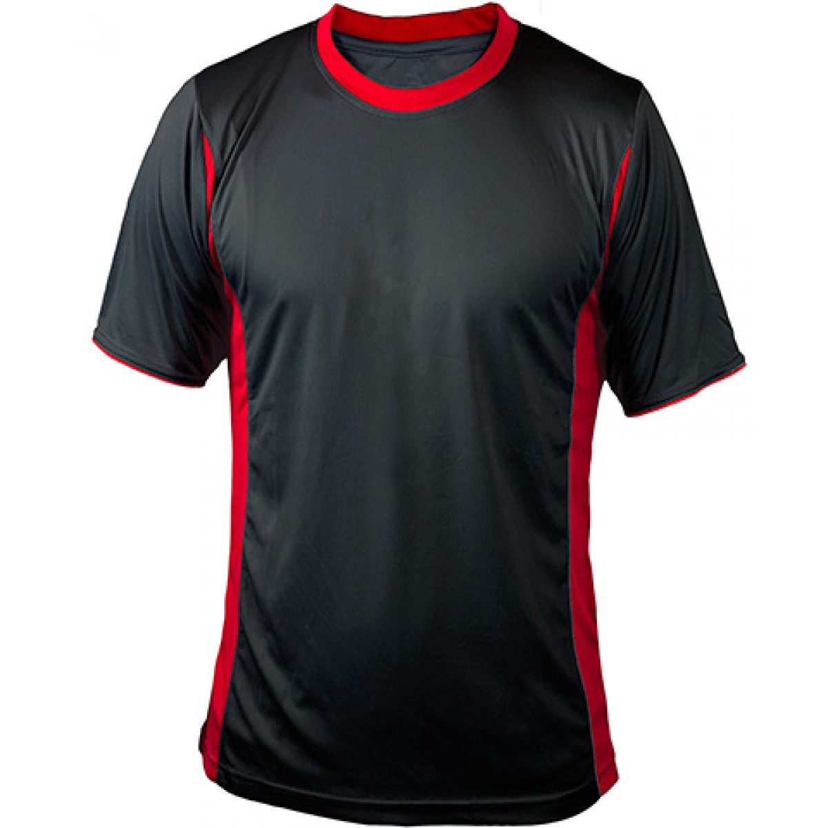Black Short Sleeves Performance With Red Side Insert