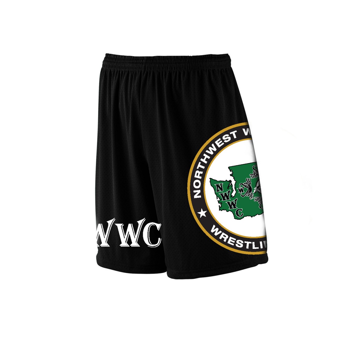 NWWC Black Shorts Green Logo-Black-XL