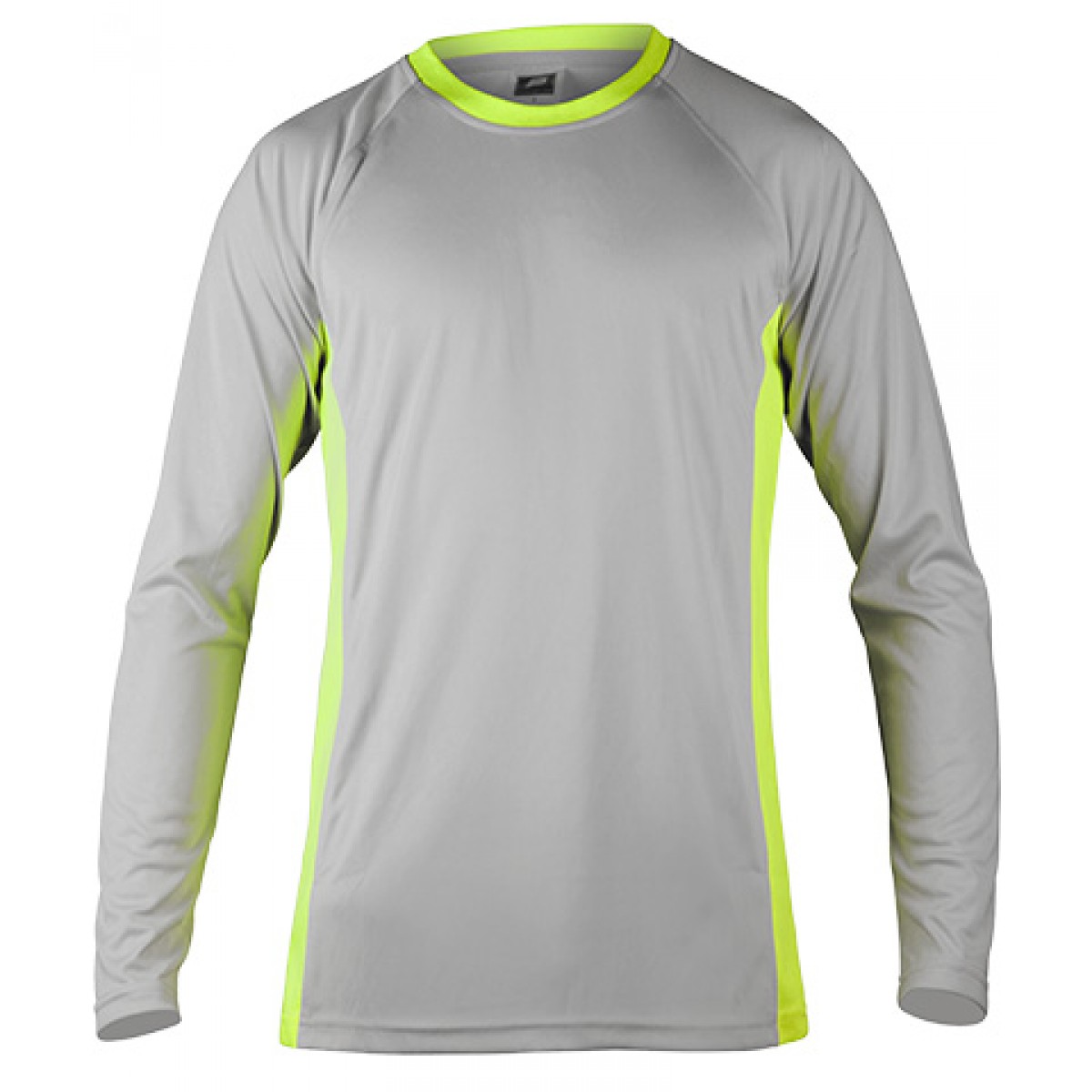 Long Sleeve Gray Performance With Neon Green Side Insert