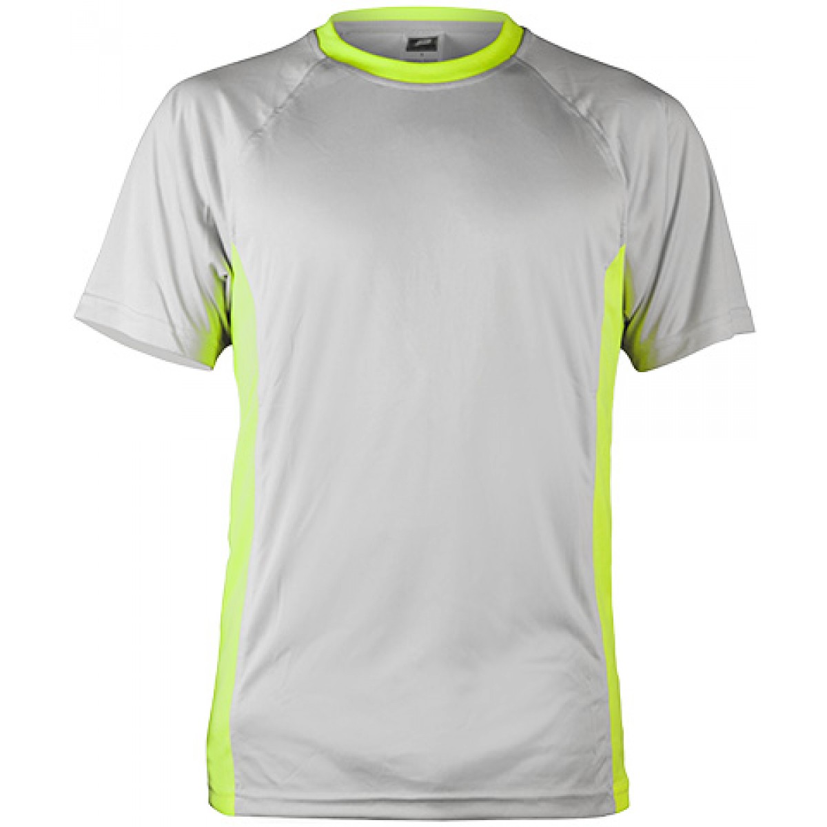 Short Sleeve Gray Performance With Neon Green Insert