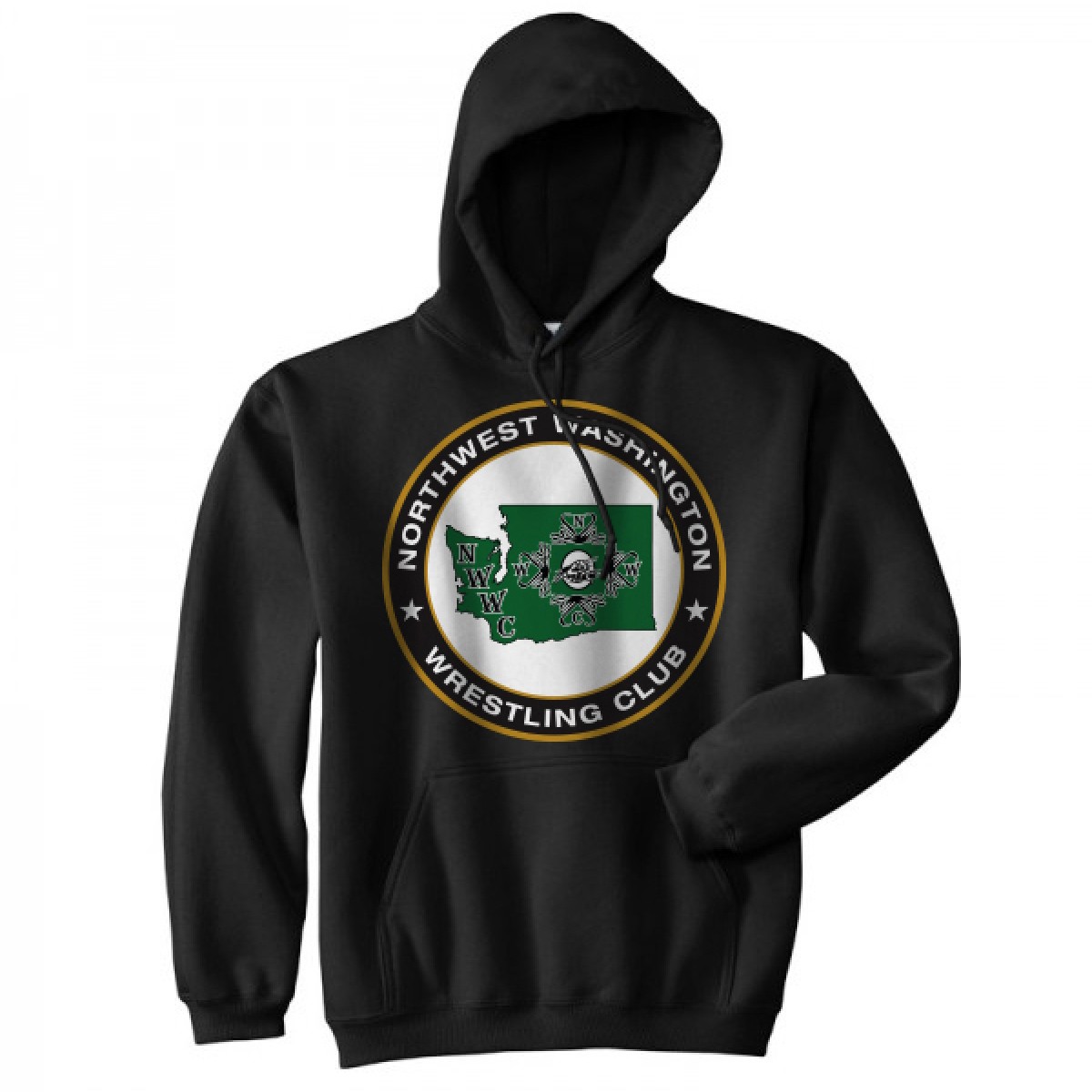 NWWC Black Hoodie With Green Logo-Black-3XL