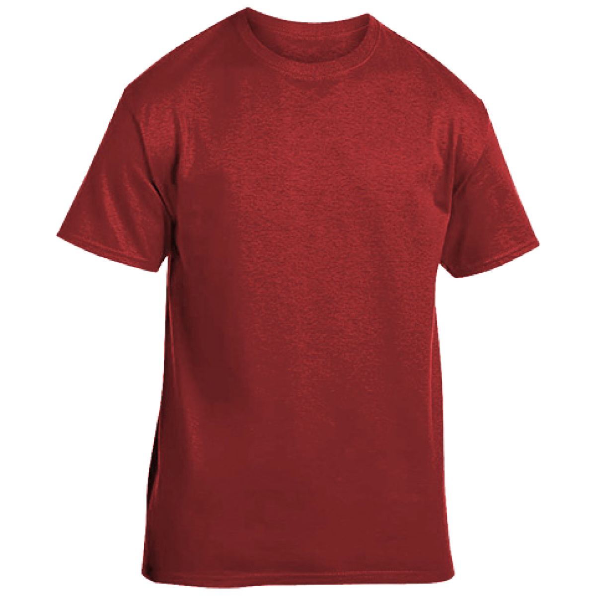 Solid Cotton Short Sleeve T-Shirt-Heathered Red-2XL