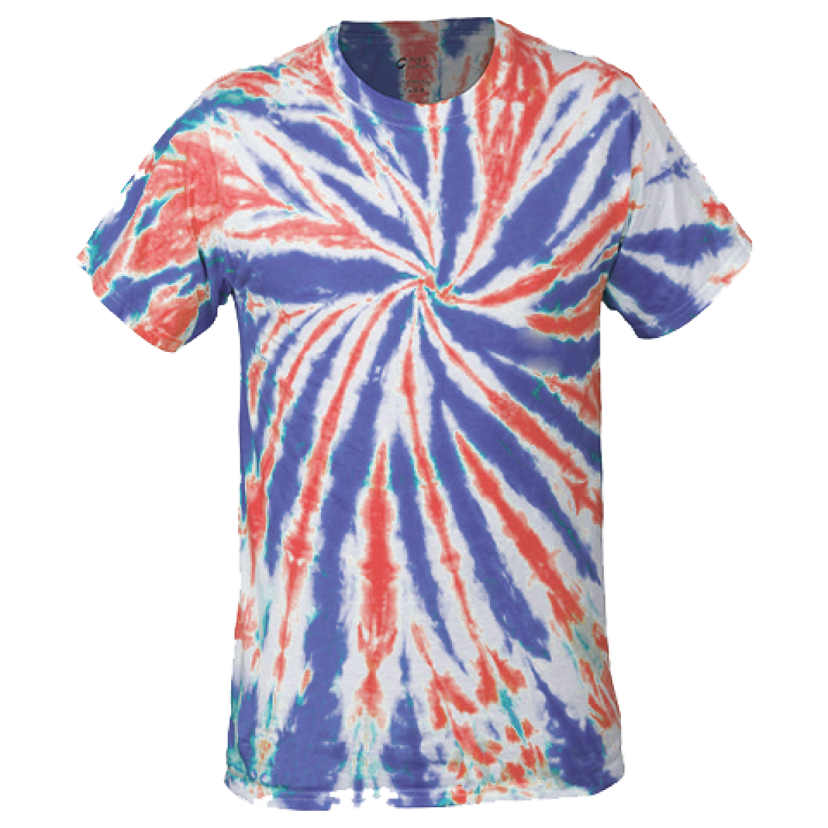 Multi-Color Tie-Dye Tee -Red/White/Blue-XL