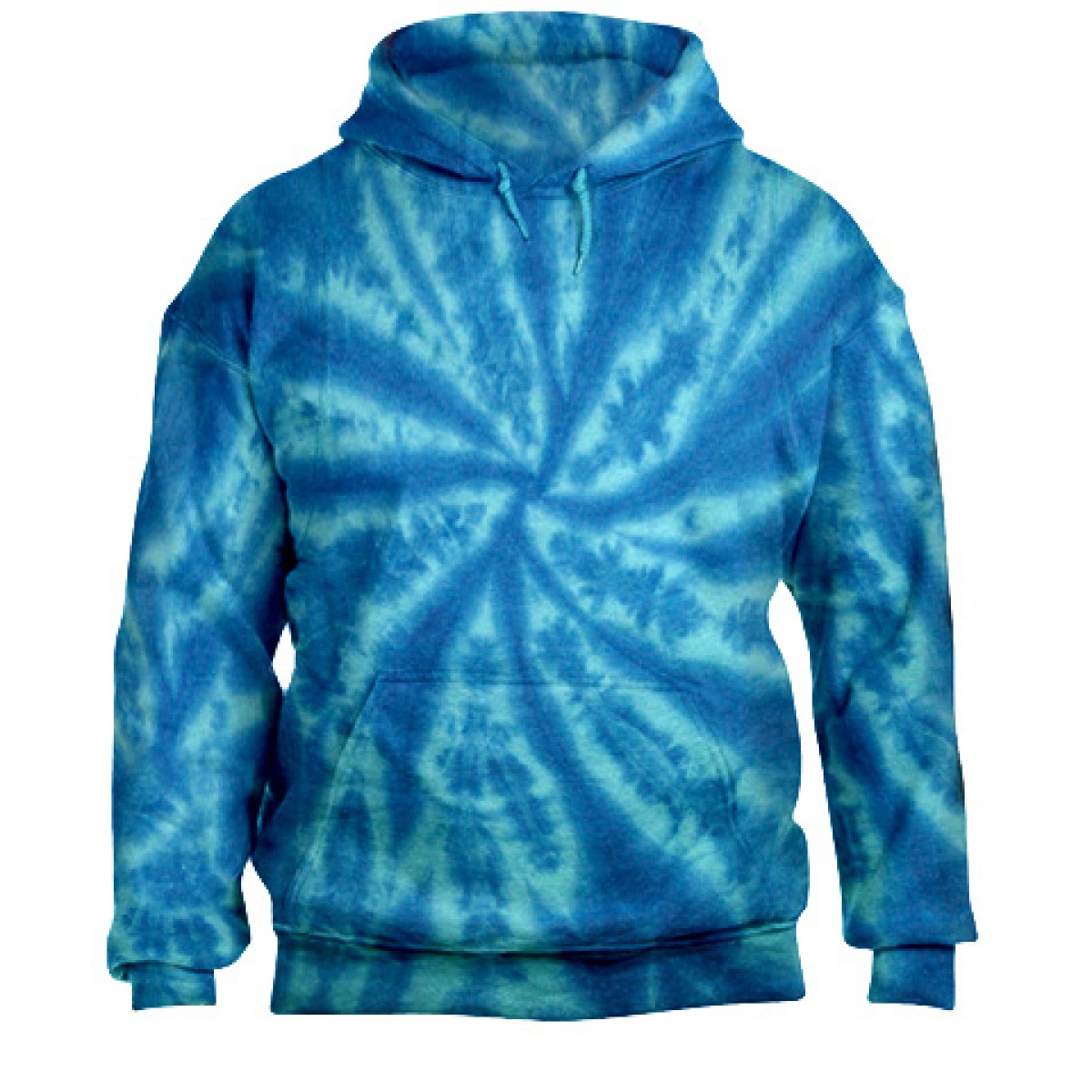 Tie-Dye Pullover Hooded Sweatshirt-Blue-YM
