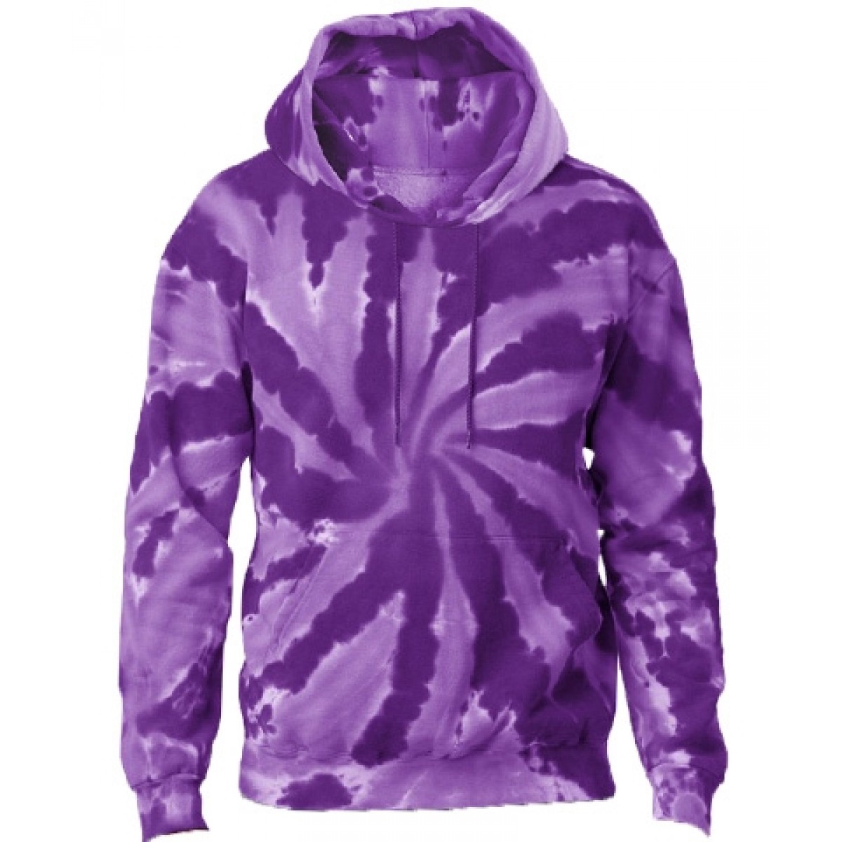 Tie-Dye Pullover Hooded Sweatshirt-Purple-3XL