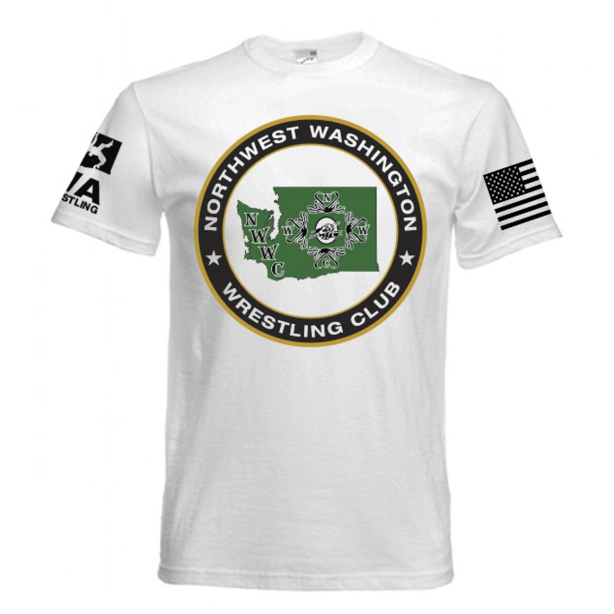 NWWC White T-shirt Green Logo