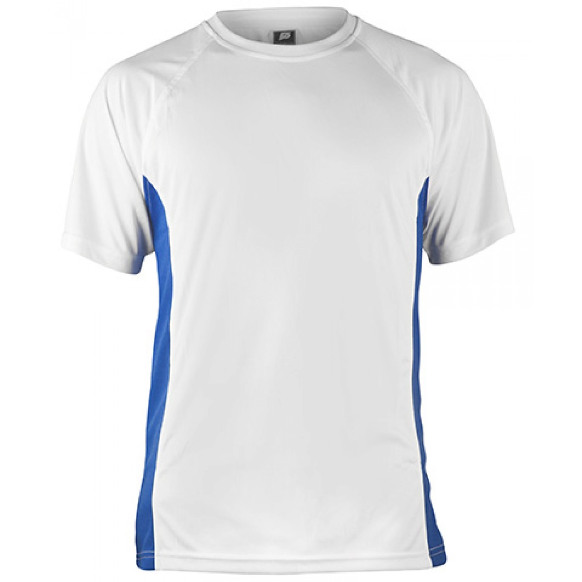Short Sleeve White Performance With Blue Side Insert