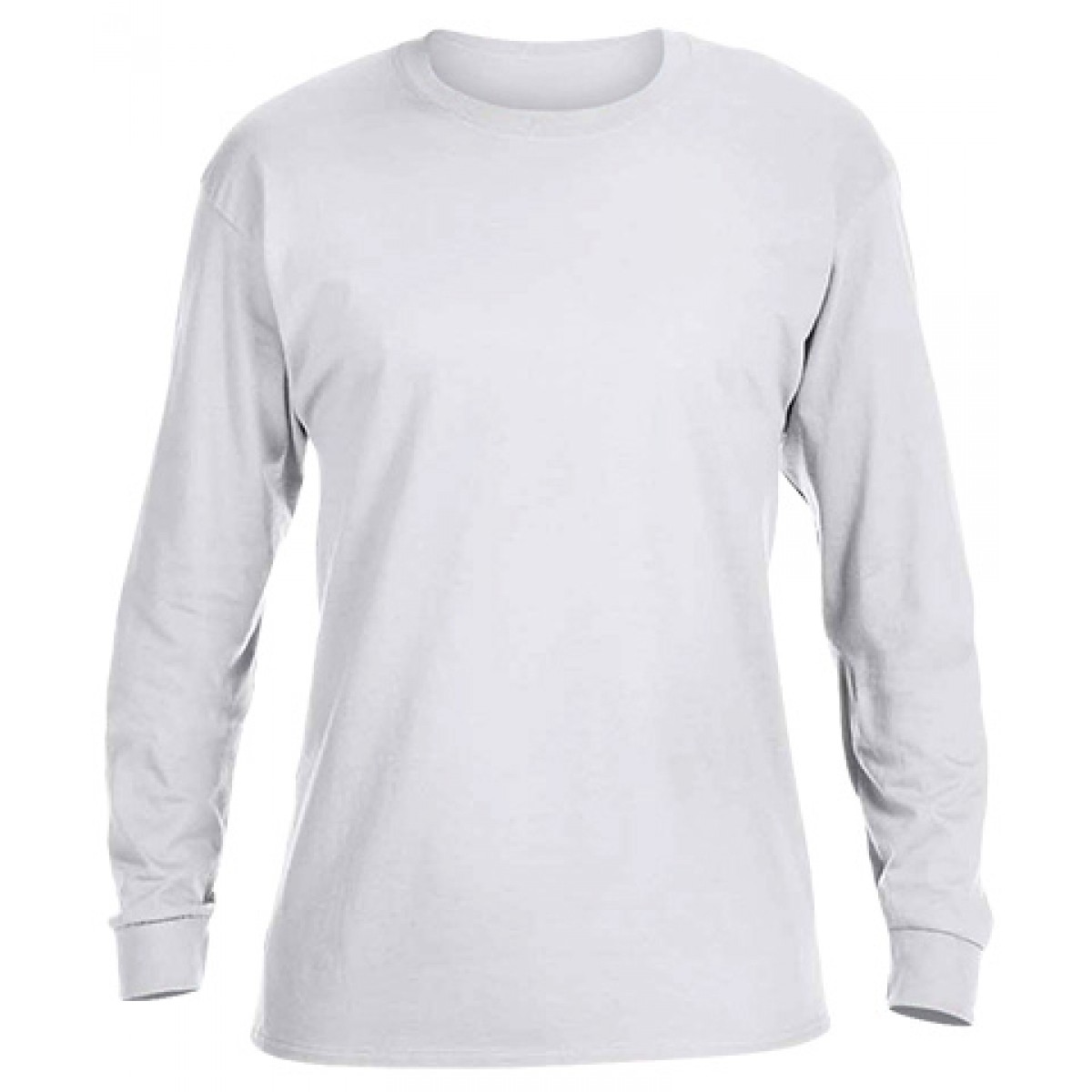 Cotton Long Sleeve T-Shirt / White-White-2XL