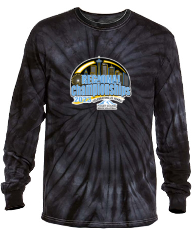 Black Ripple Tie-Dye Long Sleeve Shirt 