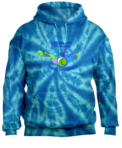 Tie-Dye Blue Pullover Hooded Sweatshirt