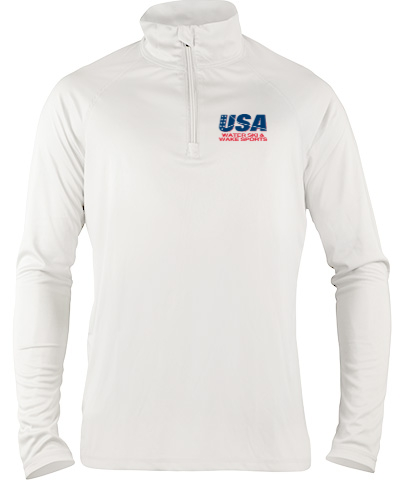 1/4 Zip Performance Pullover / White 