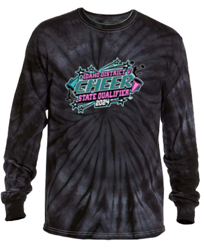 Black Ripple Tie-Dye Long Sleeve Shirt 