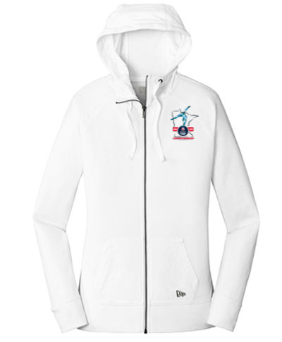 Ladies Full Zip Hoody / White