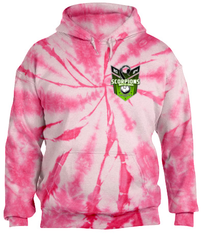 Tie-Dye Pink Pullover Hooded Sweatshirt