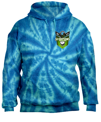 Tie-Dye Blue Pullover Hooded Sweatshirt