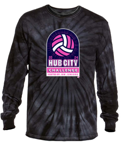 Black Ripple Tie-Dye Long Sleeve Shirt 