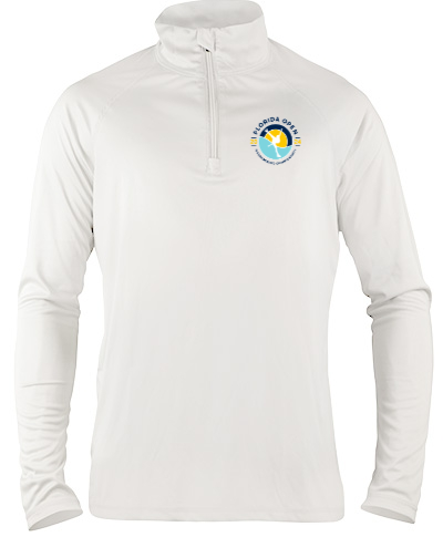 1/4 Zip Performance Pullover / White 