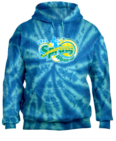 Tie-Dye Blue Pullover Hooded Sweatshirt