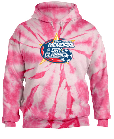 Tie-Dye Pink Pullover Hooded Sweatshirt