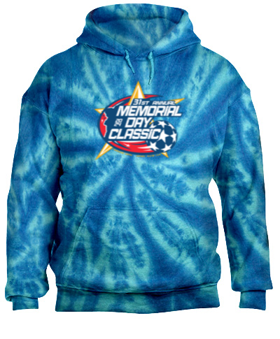 Tie-Dye Blue Pullover Hooded Sweatshirt